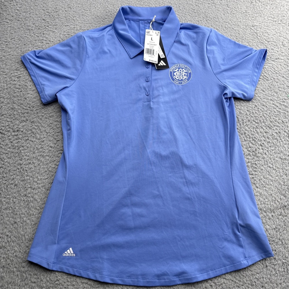 Adidas Ultimate Golf Polo Shirt Womens Large Blue HS2463 Tennis Pickleball Top